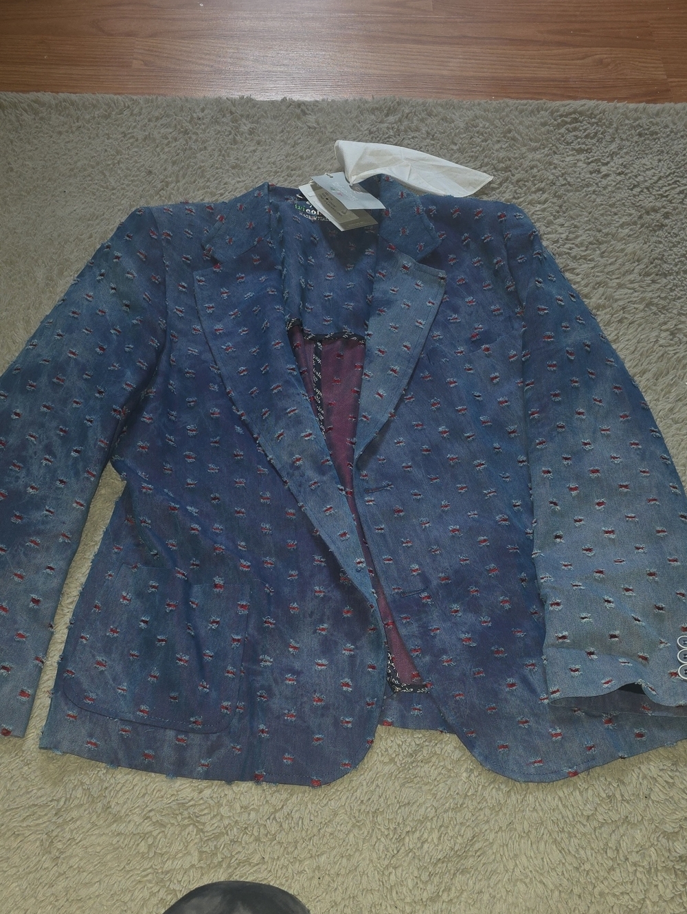 Kids Navy Patterned Blazer - Classic Casual Jacket